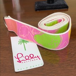 Lilly Pulitzer Canvas O-Ring Belt Size Large